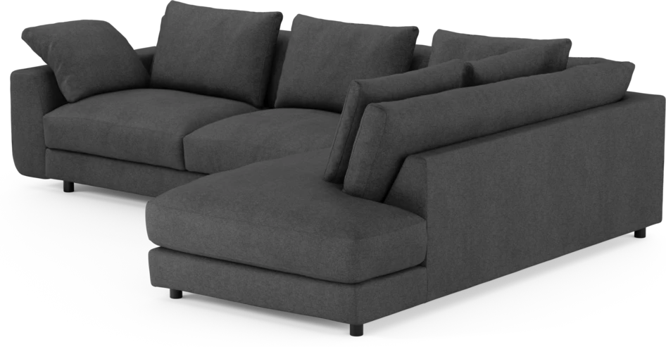 Amie - 3-sits med divan höger - Svart