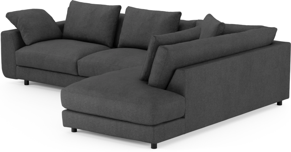 Amie - 3-sits med divan höger - Svart