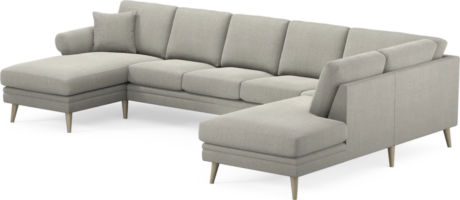 Eden - 3-sits soffa med schäslong vänster och divan höger - Grå