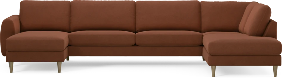 Bridge - 3-sits soffa med schäslong vänster och divan höger - Orange