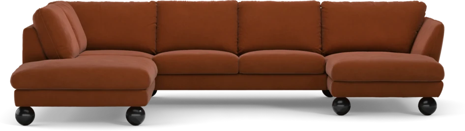 Madison - 2-sits soffa med divan vänster och schäslong höger - Röd