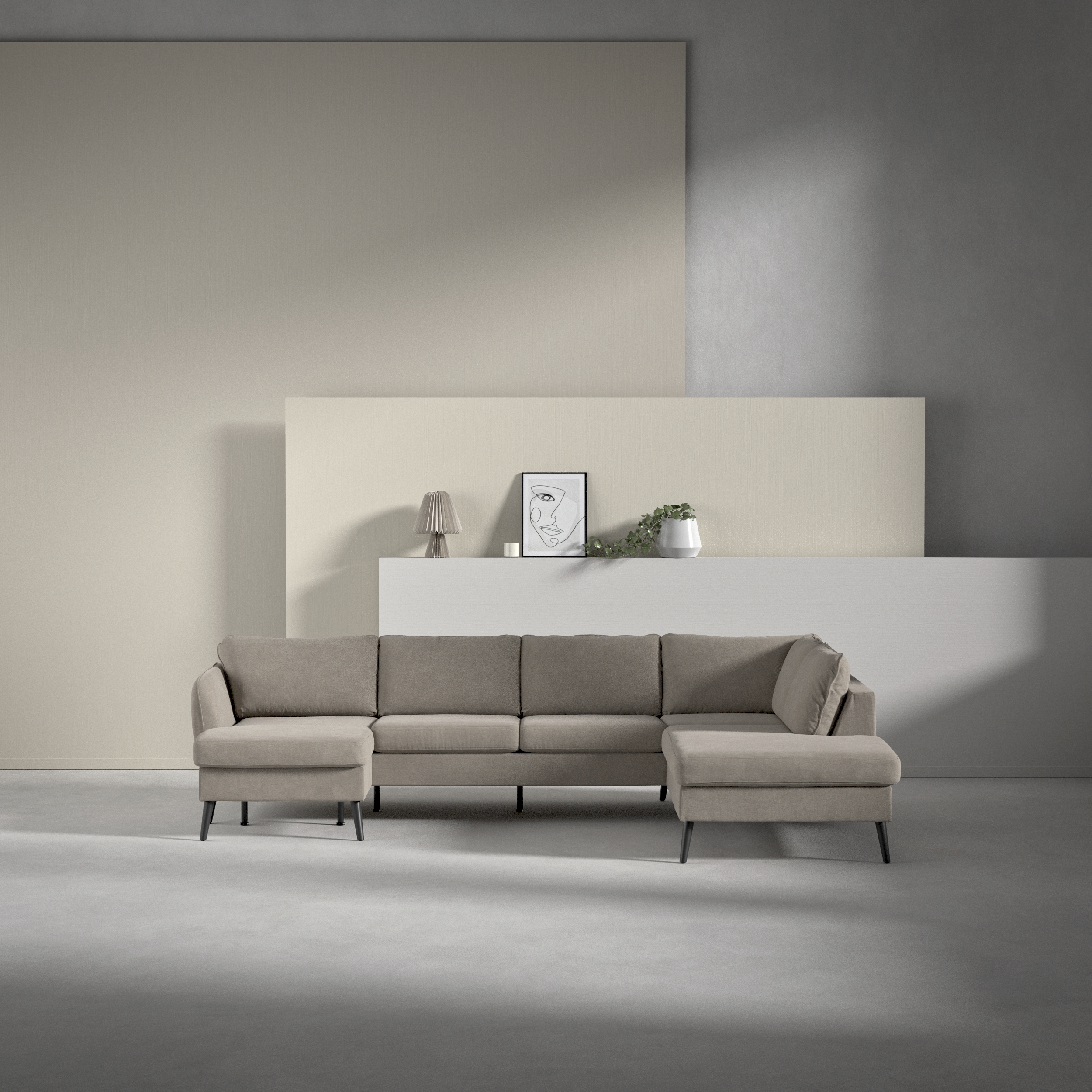 County - 3-sits soffa med schäslong vänster och divan höger - inspiration
