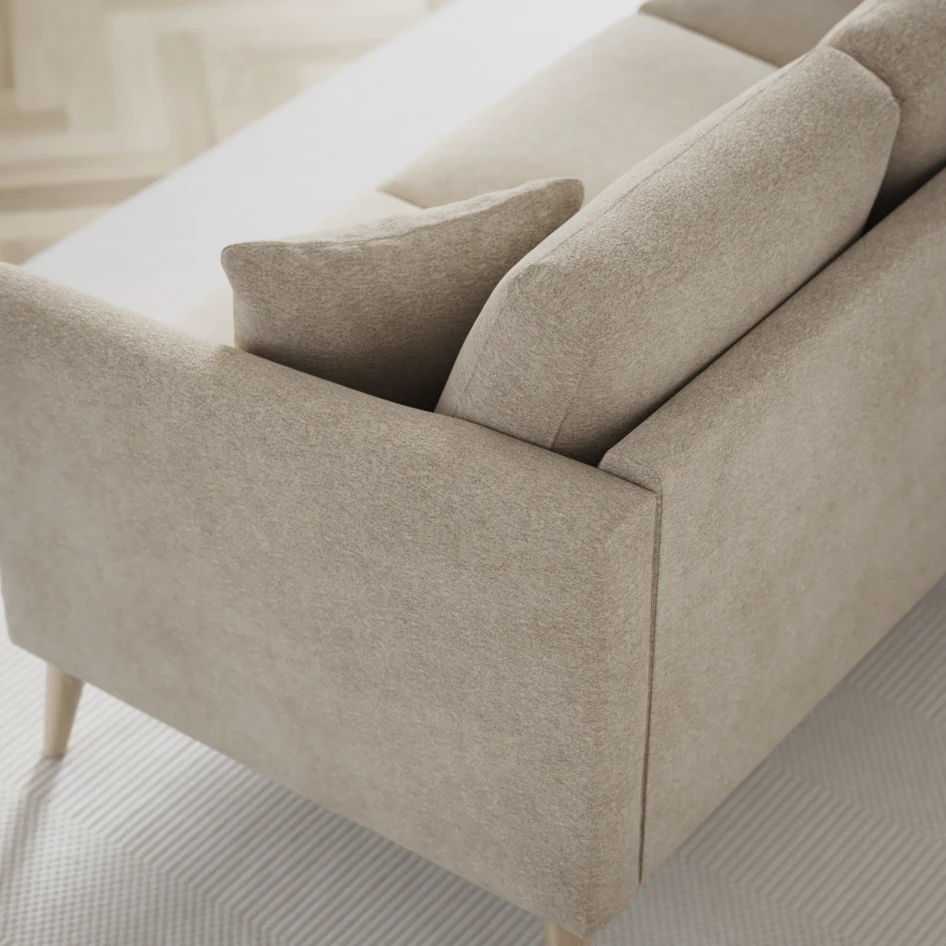 Eden - 3-sits soffa svängd - Beige