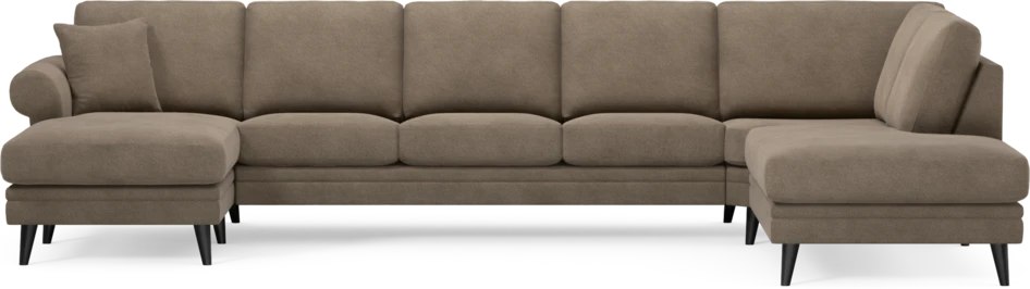 Eden - 3-sits soffa med schäslong vänster och divan höger - Brun