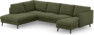 Madison Lux - 2-sits soffa med divan vänster och schäslong höger - Grön