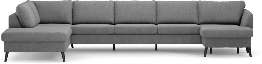 County - 4-sits soffa med divan vänster och schäslong höger - Grå