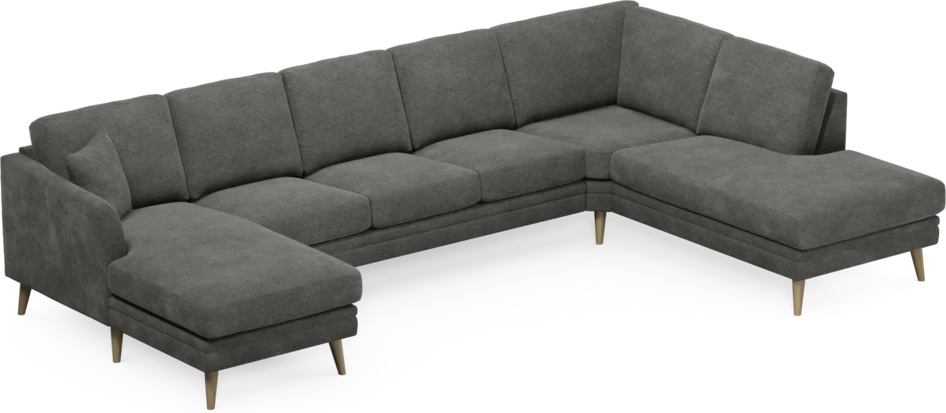 Eden - 3-sits soffa med schäslong vänster och divan höger - Grå