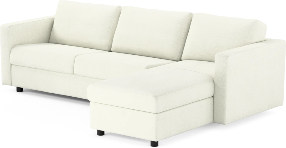 Lindö - Bäddsoffa 2,5-sits med schäslong, vändbar - Vit