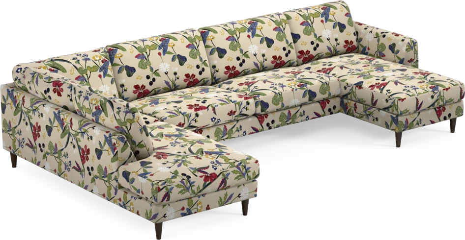Bridge - 3-sits soffa med divan vänster och schäslong höger - Flerfärgad