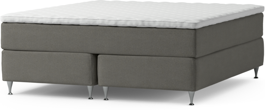 Delux Dream - Kontinentalsäng, dubbelsäng med bäddmadrass och sängben - Grå