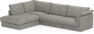 Cherrie - 3-sits soffa med divan vänster, med kappa - Grå