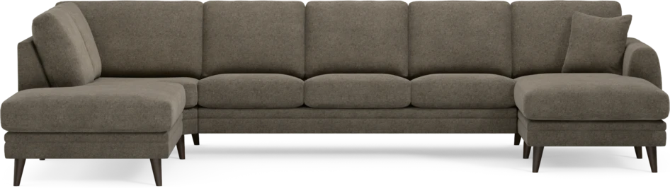 Eden - 3-sits soffa med divan vänster och schäslong höger - Brun