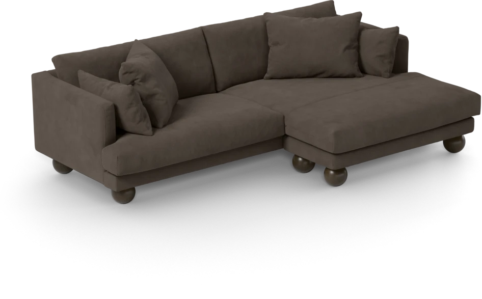 Harper - 4-sits med schäslong XL höger - Brun