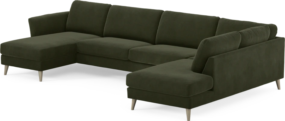 Bridge - 3-sits soffa med schäslong vänster och divan höger - Grön