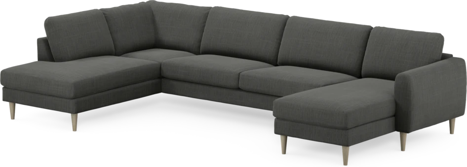 Bridge - 3-sits soffa med divan vänster och schäslong höger - Grå