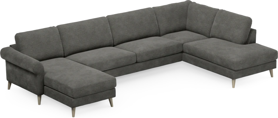Bridge - 3-sits soffa med schäslong vänster och divan höger - Grå