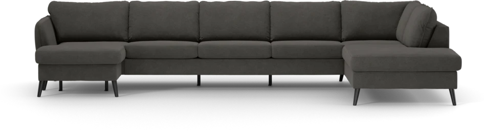 County - 4-sits soffa med schäslong vänster och divan höger - Brun
