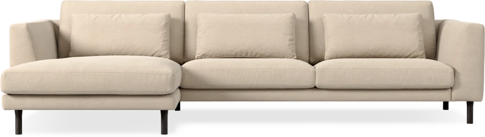 Willow - 3-sits soffa med schäslong vänster, fast klädsel - Beige