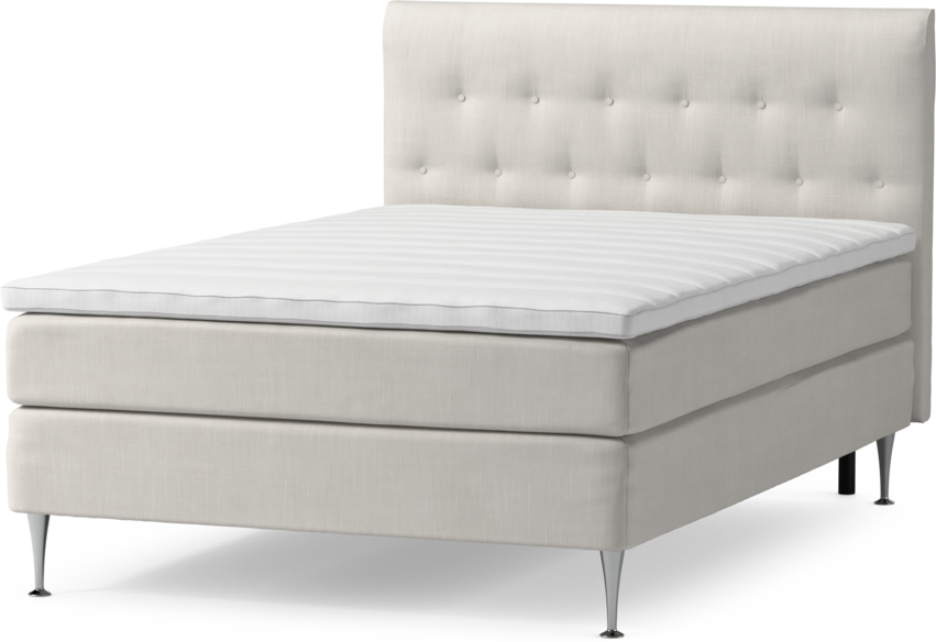 Roma Family - Kontinentalsäng, enkelsäng med bäddmadrass och sänggavel låg pikerad, B 105-140