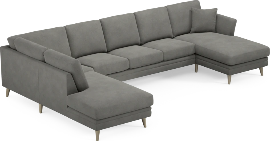 Eden - 3-sits soffa med divan vänster och schäslong höger - Grå