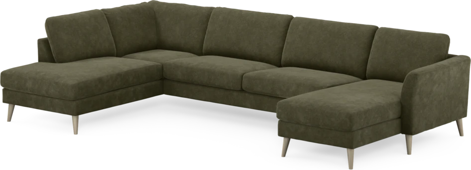 Bridge - 3-sits soffa med divan vänster och schäslong höger - Grön