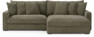 Rossi - 2-sits soffa med schäslong XL höger - Grön