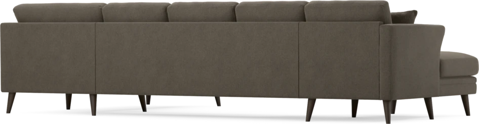 Eden - 3-sits soffa med schäslong vänster och divan höger - Brun