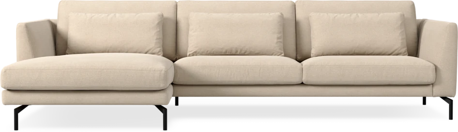 Willow - 3-sits soffa med schäslong vänster, fast klädsel - Beige