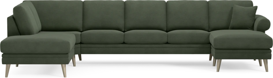 Eden - 3-sits soffa med divan vänster och schäslong höger - Grön
