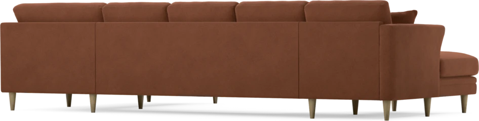 Eden - 3-sits soffa med schäslong vänster och divan höger - Orange
