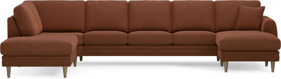 Eden - 3-sits soffa med divan vänster och schäslong höger - Orange