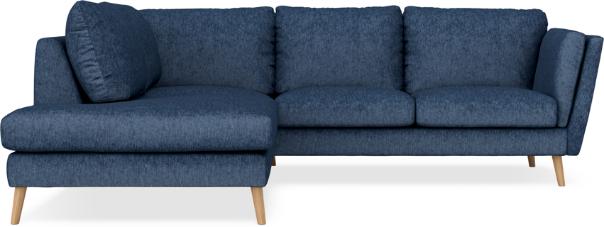 Madison - 2-sits soffa med divan vänster - Blå
