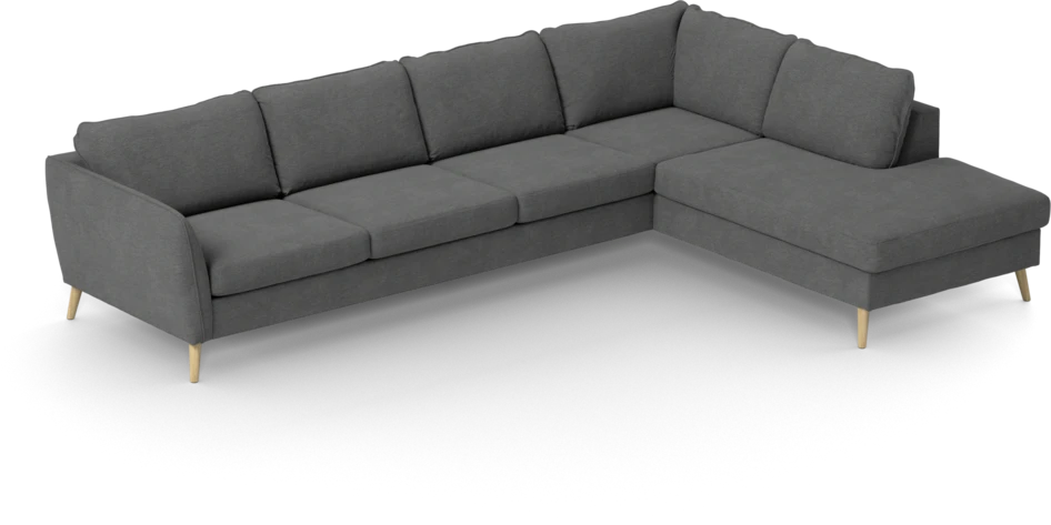 County - 3-sits soffa med divan höger - Grå