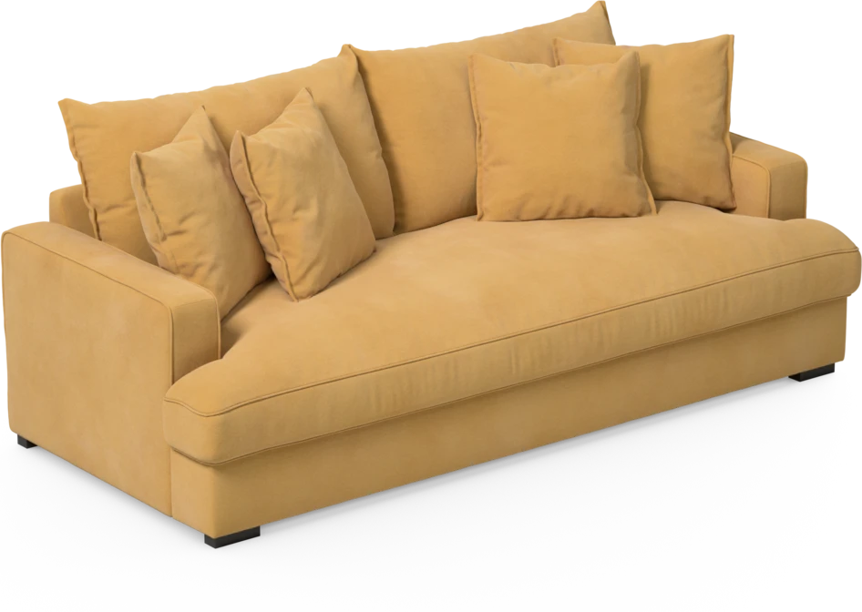 Mila - 3-sits soffa, hel dyna - Gul