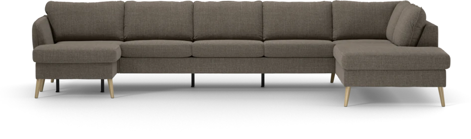 County - 4-sits soffa med schäslong vänster och divan höger - Brun