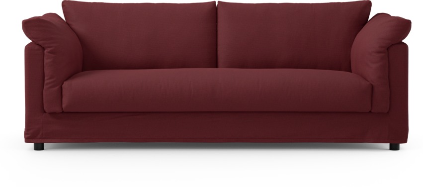 Cherrie - 3-sits soffa, hel dyna och kappa - Röd