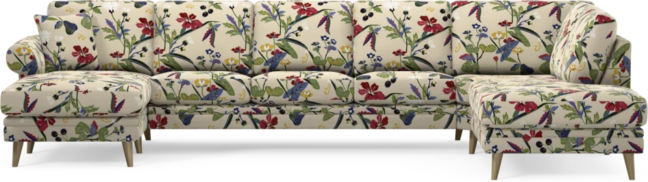 Eden - 3-sits soffa med schäslong vänster och divan höger - Flerfärgad