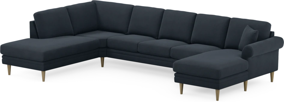 Eden - 3-sits soffa med divan vänster och schäslong höger - Blå
