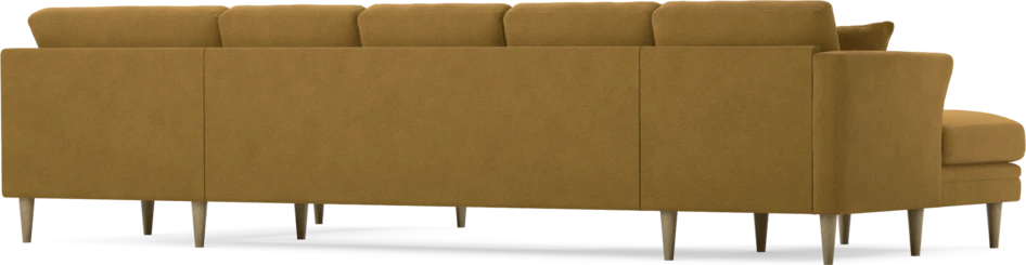 Eden - 3-sits soffa med schäslong vänster och divan höger - Gul