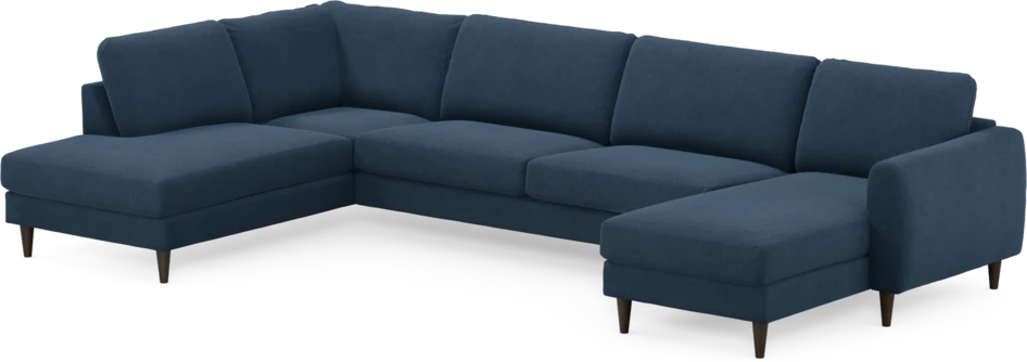 Bridge - 3-sits soffa med divan vänster och schäslong höger - Blå