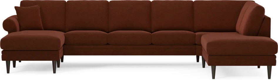 Eden - 3-sits soffa med schäslong vänster och divan höger - Orange