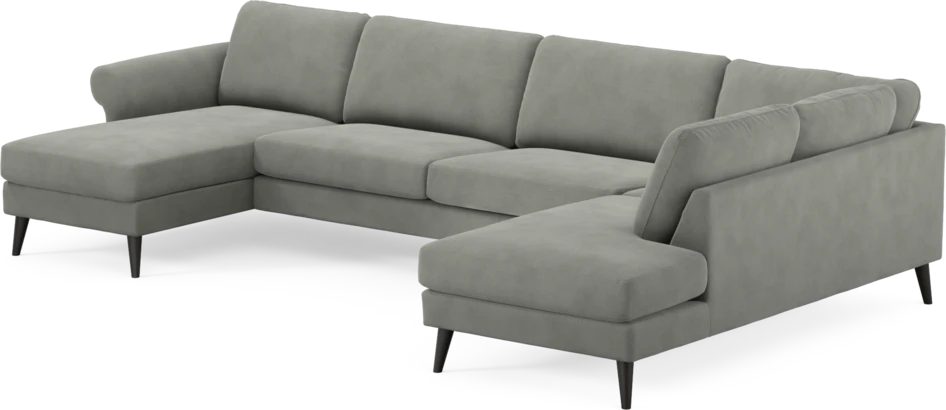 Bridge - 3-sits soffa med schäslong vänster och divan höger - Grå