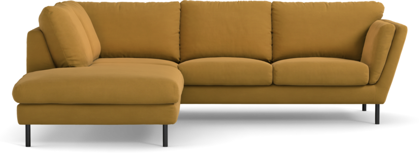 Madison Lux - 2-sits soffa med divan vänster - Gul