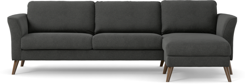 Bridge - 3-sits soffa med schäslong höger - Svart