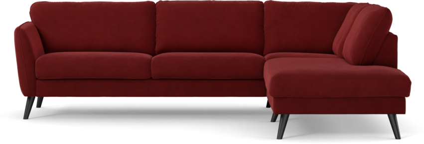 Bridge - 3-sits soffa med divan höger - Röd