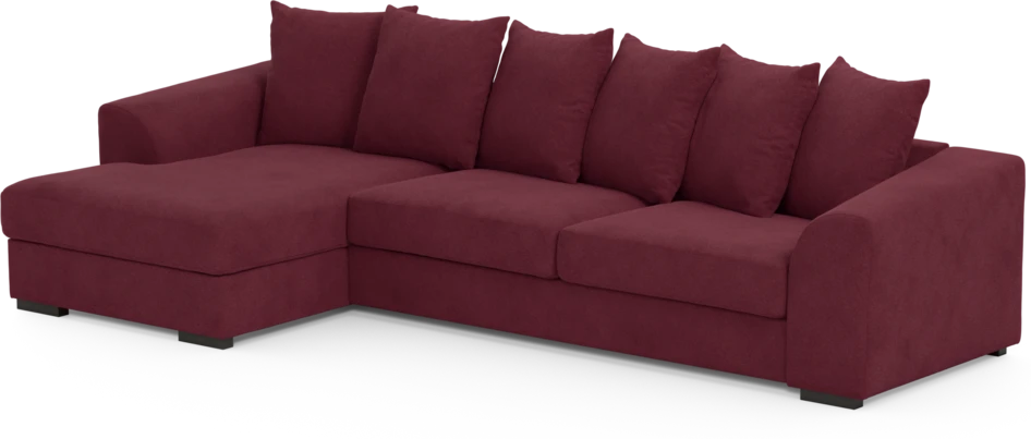 Town - 3-sits soffa med schäslong vänster - Röd