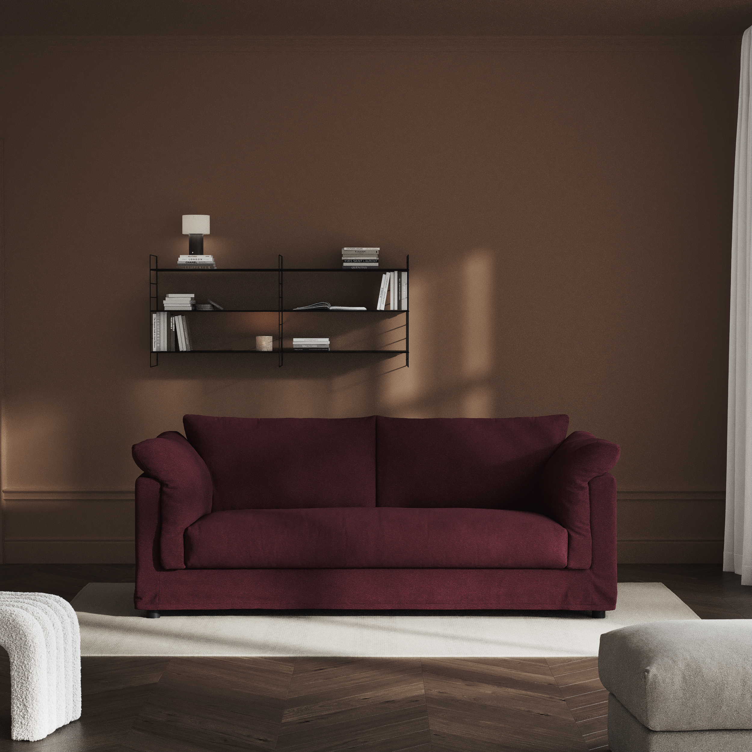 Cherrie, 2,5-sits soffa, hel dyna och kappa