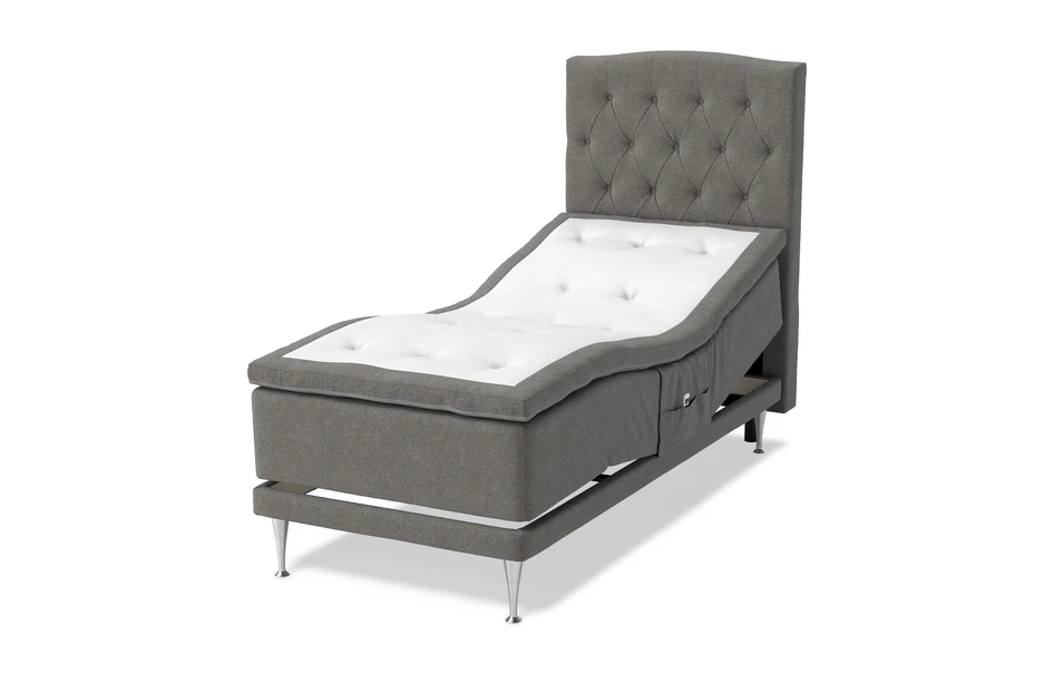 Sense Delux - Ställbar säng, enkelsäng med bäddmadrass Sleep Delux - Grå