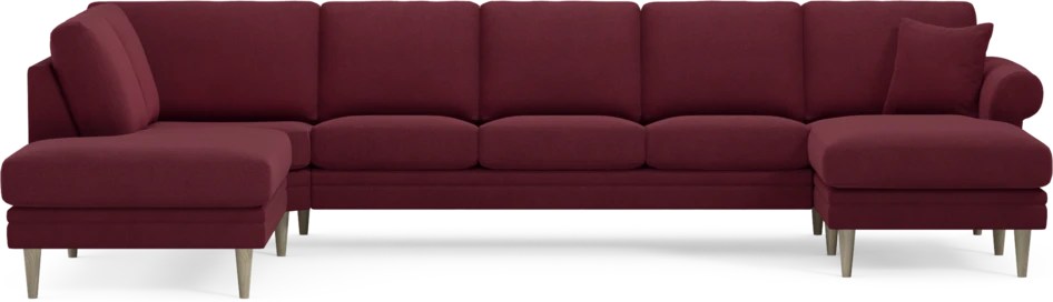 Eden - 3-sits soffa med divan vänster och schäslong höger - Röd
