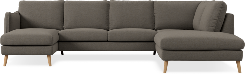 Madison Lux - 2-sits soffa med schäslong vänster och divan höger - Brun